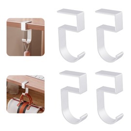 Giantree Pack of 4 Bag Holders for Table, Table Handbag Holder, Hooks, Non-Slip Bag Hooks, Handbags Holder, Table Bag Holder for Desk, Office, Restaurant, Bar (White)