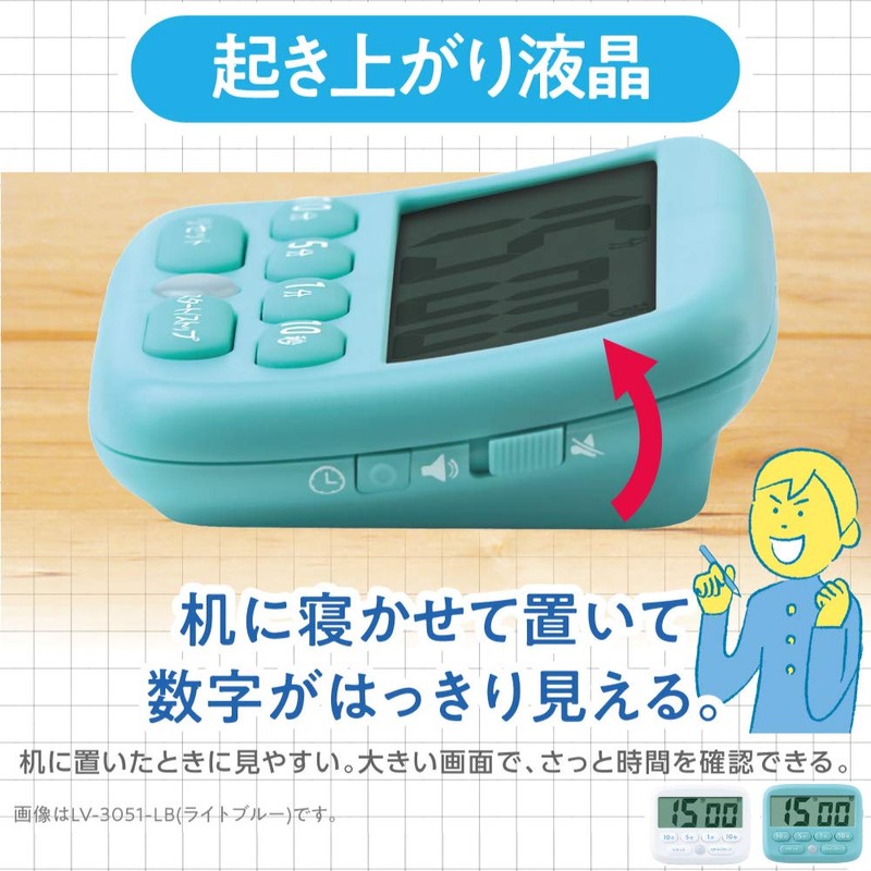 Sonic LV-3051-W Digital Timer, Toki Suppo, Light Up Notifications, White