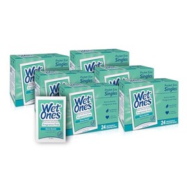 Wet Ones Unscented Hand and Face Wipes - 24 Count, 6 Pack