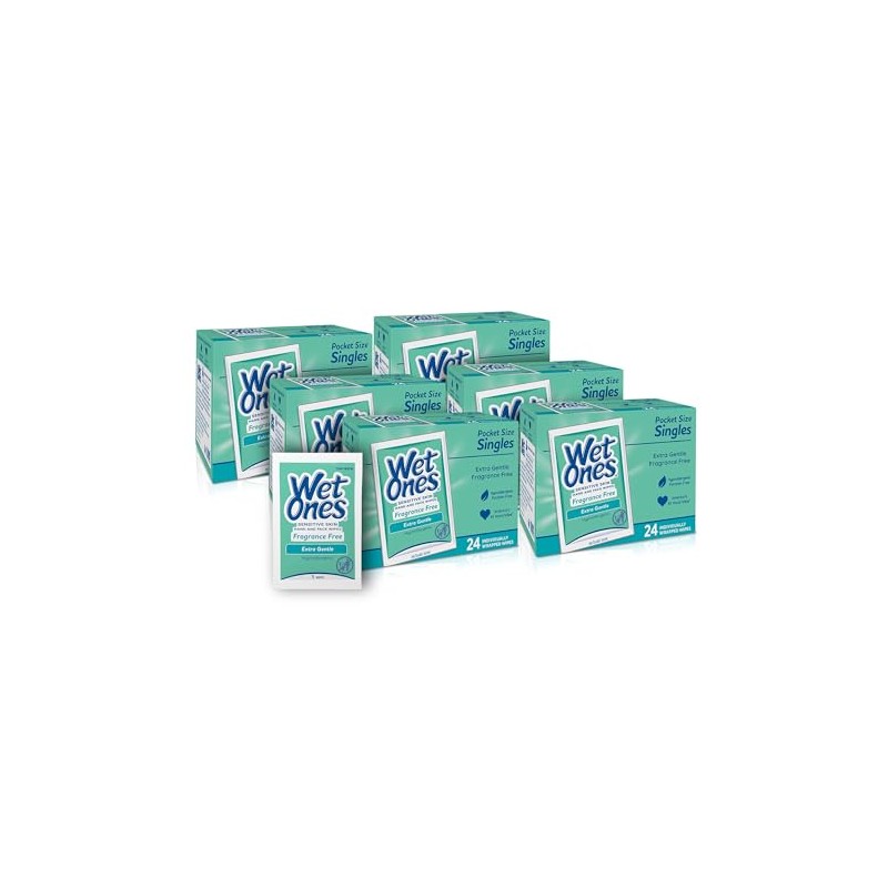 Wet Ones Unscented Hand and Face Wipes - 24 Count,