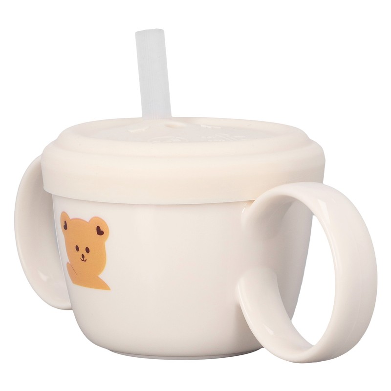 Baby Learning Drinking Cup 200mL Cartoon Animal Print Silicone Training