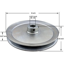 Saelno AB800-7/8 Single Groove Web Sheaves,v Belt Pulley 7/8 inch bore 8" OD,Motor Pulley Carbon Steel for A B 5L 4L V-Belts