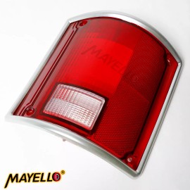mayello Red Tail Lights w/Chrome Bezel Pair For 1973-91 Chevy C10 C20 K10 K20 GMC Sierra