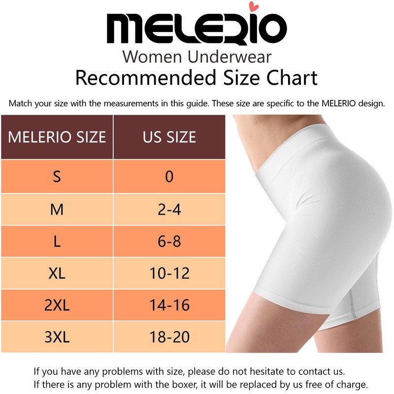 MELERIO Women's Slip Shorts, Comfortable Boyshorts Panties, Anti-chafing Spandex Shorts