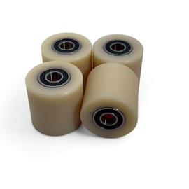 Generic Nylon Pulley 4 pcs 1.5-inch Nylon Roller Wheel with Bearings, CNC Guiding Wheel Flat Belt Idler (1.5in Diameter - 1 in Wide - 3/8 in Bearing)