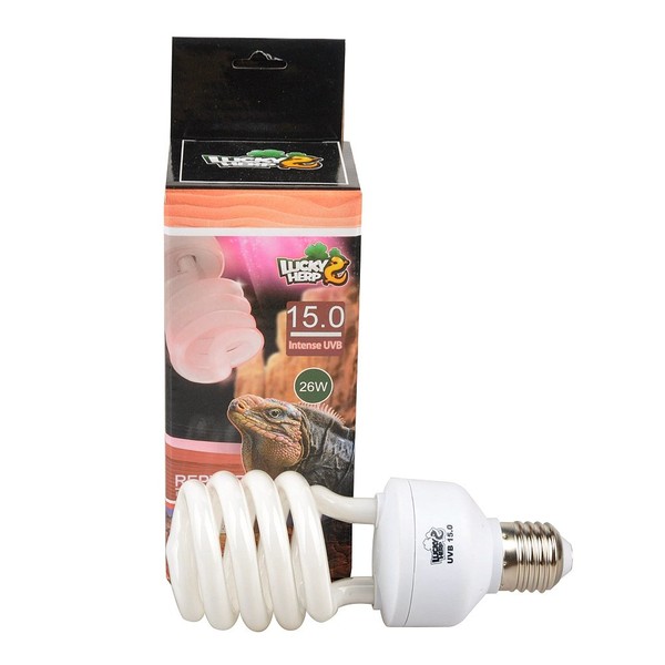 LUCKY HERP Reptile Intense Compact Fluorescent UVA UVB 15.0 Bulb,13W,26W