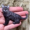 Black Cat, Realistic, Full Body, Pets, Kitten, Embroidered, Iron on