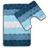 La Maison Bathroom Rug Set 2 Piece Hex Stripe Ombre