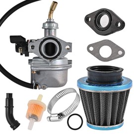 Trkimal PZ19 Carburetor Compatible with CRF ATV Dirt Pit Bike Taotao 50cc 70cc 80cc 90cc 110cc 125cc 4 Stroke ATV Go Kart Pit Dirt Bike Quad Carb together with Fuel Filter 35mm Air Filter and Gasket.