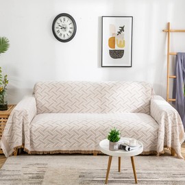 AIVIA Couch Cover Sheet Blanket, Oversized Reversible Couch Covers for 3 Cushion Sofa, Extra Large Furniture Decoration Cover Sofa Slipcovers, L-Shape U-Shaped Sectional Protector for Cats Dogs