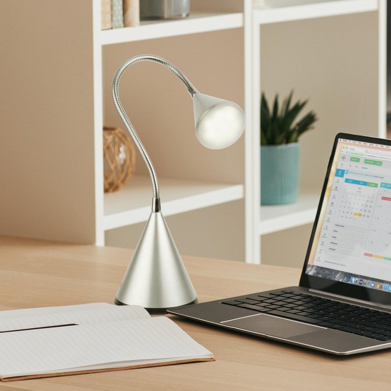 OttLite LED Cone Desk Lamp, Silver