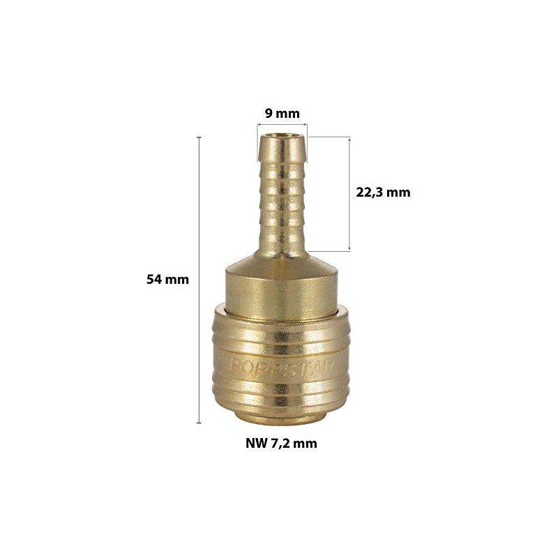 Poppstar 2x Quick Coupling Compressed Air NW 7.2 with Hose