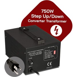 LiteFuze 750 Watt Voltage Converter Transformer Step Up/Down - 110v to 220v / 220v to 110v Power Converter - Fully Grounded Cord - Universal Socket, CE Certified [5-Years Warranty] (LT-750)