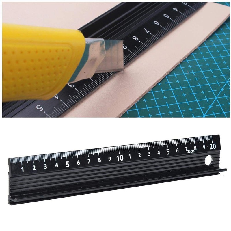 L-Type Cutting Ruler Aluminum Alloy Metal Craft Safety Ruler Measurement