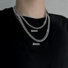 IN Chenthy Men's Cuban Chain, Silver Trend Hip-Hop Non-Fading Peptide