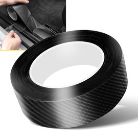 EUARD 5D Vinilo De Fibra De Carbono Para Envolver,Protector De Borde De Puerta De Coche,Cinta AnticolisióN, LáMina De Fibra De Carbono Para Coche, 1 Rollo De Fibra De Carbono 5 Cm * 10 M