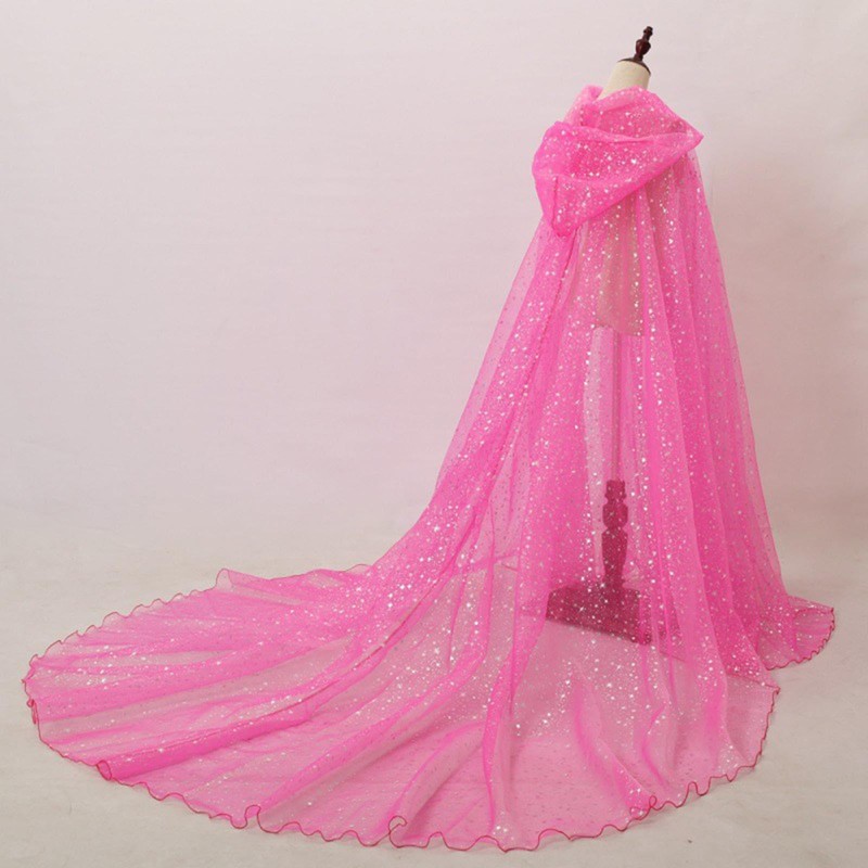 Harilla Women Wedding Tulle Cape with Hood, Elf Cape, Bridal