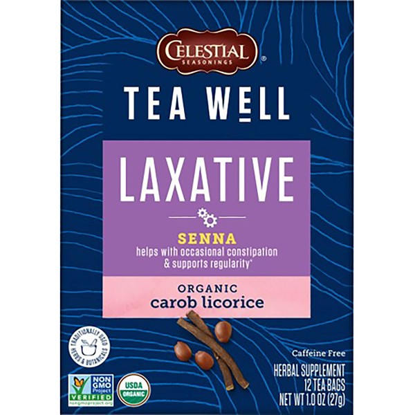 Celestial Seasonings TeaWell Herbal Tea, Laxative, Organic Carob Licorice, 12