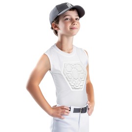 Sports Unlimited Youth Padded Baseball Shirt - All White XS