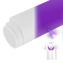 TransWonder UV Color Changing Puff Vinyl Heat Transfer 3D Foaming Heat Transfer Vinyl - 12"x6' Color Changing Puff Vinyl for T Shirts Compatible with Cricut Air or Maker(White to Purple)
