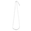 Sterling Silver 925 Curved Bar Necklace with CZ Stone Double