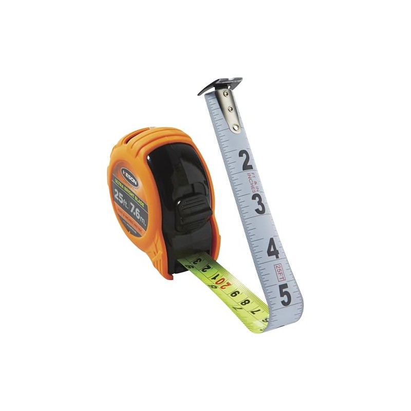 Keson PG18M25UB Short Tape Measure with Nylon Coated Ultra Bright