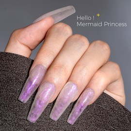 BURANO Pearl Gel Nail Polish, Glitter Nail Art Gel Drawing Gel Polish, Super Shimmer Mermaid Nail Gel Soak Off UV Gel LW8