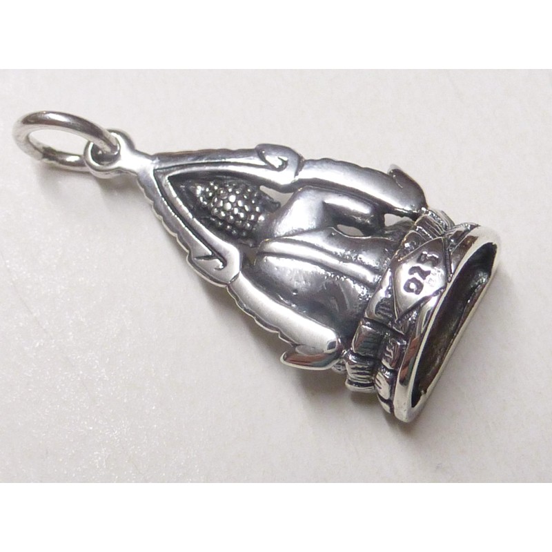 Unisex Sterling Silver Buddha Pendant - Protection Symbol - Good