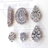Decorative Leaf and Paisley Pattern Wood Block Print Stamps (Set