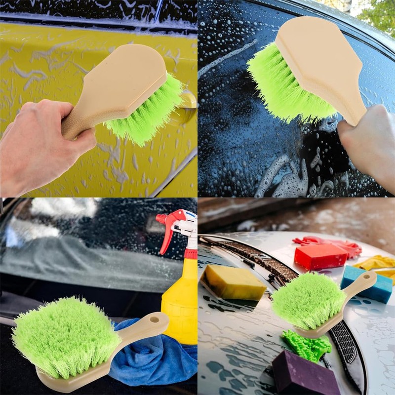 Wheel Rim Tire & Carpet Cleaning Brush Set, Soft &