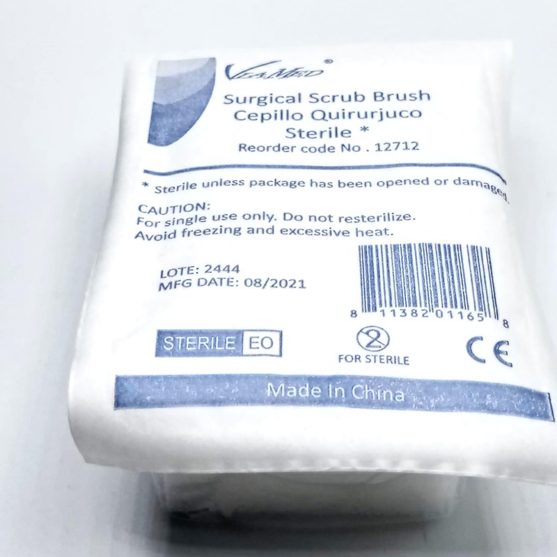 VIAMED Surgical Scrub Brush Disposable Sterile with Nail, 30 Pieces,