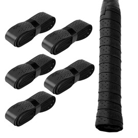 LICQIC 5 Pcs PU Replacement Racket Grip, Racquet Tape for Babolat Tennis Racket Grip, Tennis Overgrip, Padel Racket Grip, Badminton Racket Grip
