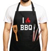 MoonWorks BBQ Apron for Men I Love BBQ BBQ BBQ