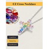 U7 Silver Cross Necklace for Women Cubic Zirconia Cross Pendant