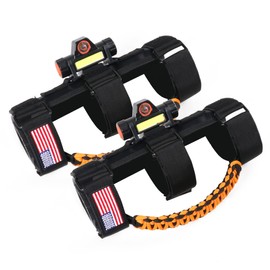 RERPRO Roll Bar Grab Handles with Dome Light for 1945-2025 Jeep Wrangler CJ YJ TJ JK JL Gladiator JT UTV Polaris RZR 2.0”-4.0” Roll Cage Paracord Grip Handle with Light Bar 2 Pack Orange