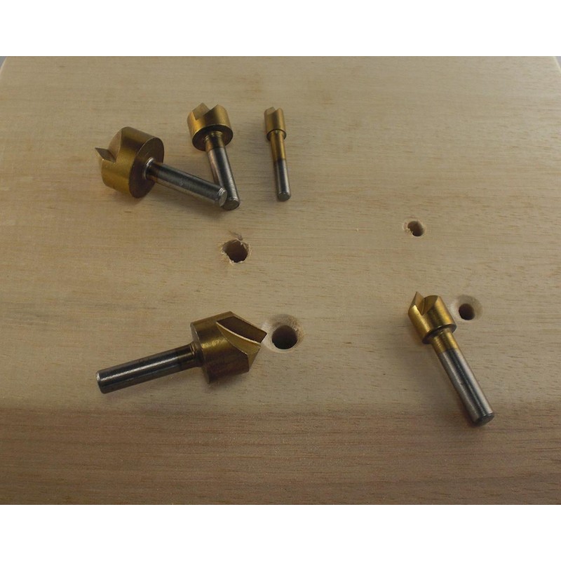 Single Edge 90 ° Chamfer Bit Titanium Set of 5 