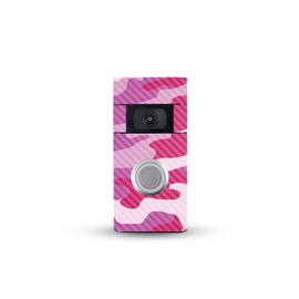 MightySkins Carbon Fiber Skin Compatible with Ring Video Doorbell (2nd Generation) - Pink Camo | Protective, Durable Textured Carbon Fiber Finish | Easy to Apply, Remove, and Change Style
