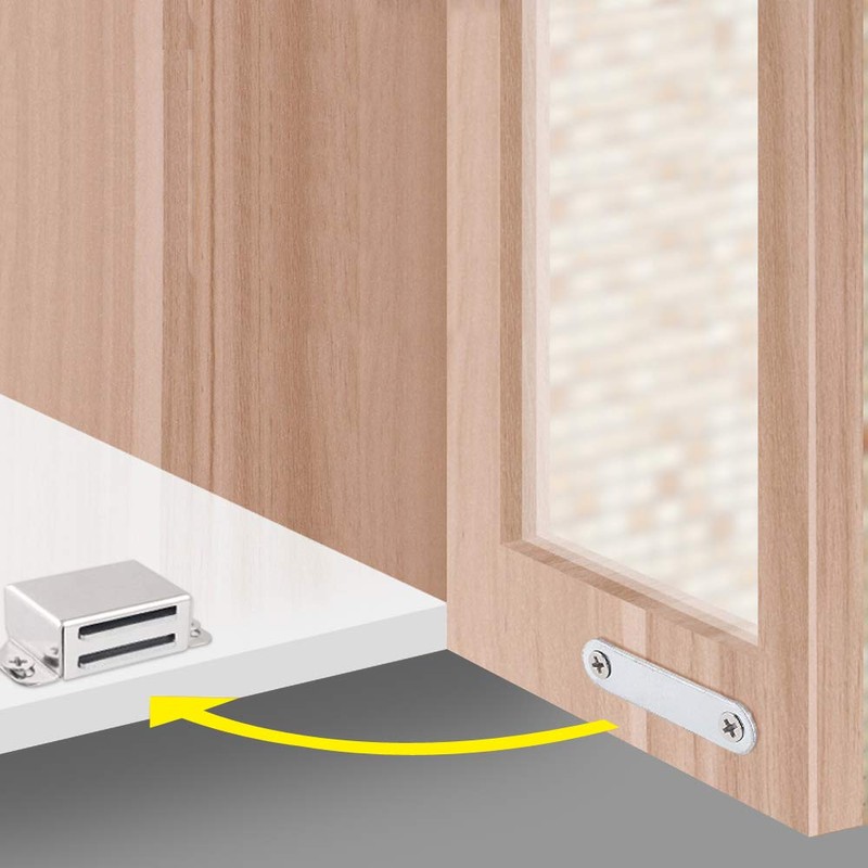 MousikeCabinet Magnets 25lb Stainless Steel Magnetic Door Catch with Strong