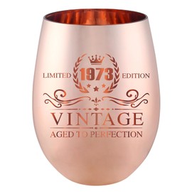 51ST Birthday Gifts For Women - Vintage 1973 Wine Glass - Happy 51 Year Old Birthday Decorations For Her Women