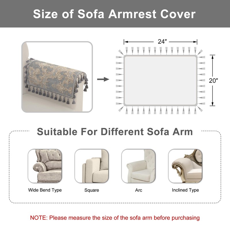 Loom and Mill Luxury Sofa Armrest Covers Set of 2,