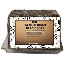 Essentials by atttire West African Black Soap |100% Organic|#1 Psoriasis, Acne, Eczema Treatment| For Face, Hair & Body| Anti-aging & Wrinkles properties| Guaranteed results (8 Ounce Bar)