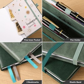 ZXHQ 2026 Diary A5 Page a Day, Jan-Dec, Tree of Life Design, Full Year Daily Planner with Monthly View, UK Holiday, Colorful Tabs, Pen Set and Fine Inner Pocket, 5.9" × 8.5"- Grey