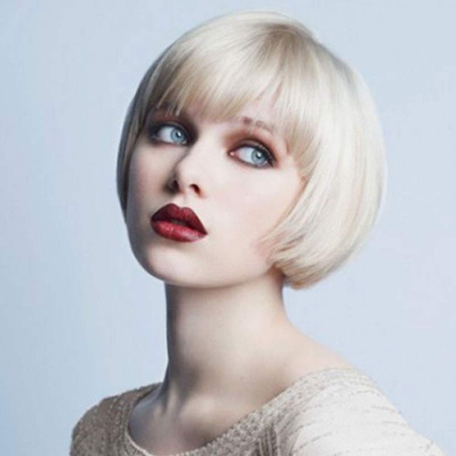 Short Pixie White Cut Wigs With Bangs Cute Wig for Woman Man Wigs Natural Looking Heat Resistant Fiber Daily Party Wigs