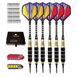 heinsa Darts with metal spheinsa darts, darts with plastic tip (18 g) 6 soft darts set professional soft darts with plastic tip