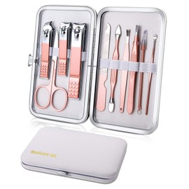 Manicure Set 10-Piece Pedicure Kit Nail Scissors Nail Care Nail Clippers Case, Nail Set Nail Case Nail Clippers Set, Travel Beauty Kit (White)