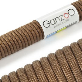 Ganzoo © Paracord 550 Rope, Brown, 4 mm, Cord Type 3, Nylon & Polyester, Ideal for Crafting Dog Lead/Collar, Bracelet, Camping, Survival and Outdoor Use, 30 m, All-Purpose Rope, 7 Inner Strands