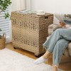 OIAHOMY Laundry Hamper with Lid, 135L Clothes Hamper with 3