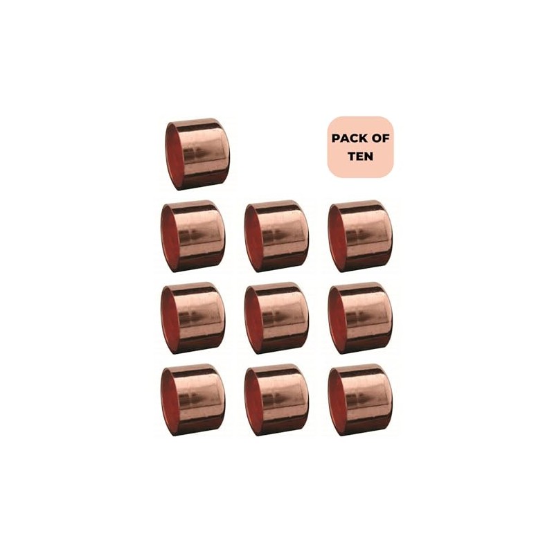 15mm Copper End Feed Stop End Cap - Bag of