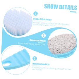 PACKOVE Double Sided Pumice Stone Brush for Foot Exfoliating Scrubber Natural Foot Dead Skin Remover Lightweight Portable Pedicure Tool for Deep Cleaning and Callus Removal