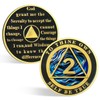 CHURYUML 2 Year Sobriety Coin Blue Ripple Sobriety Chip Two